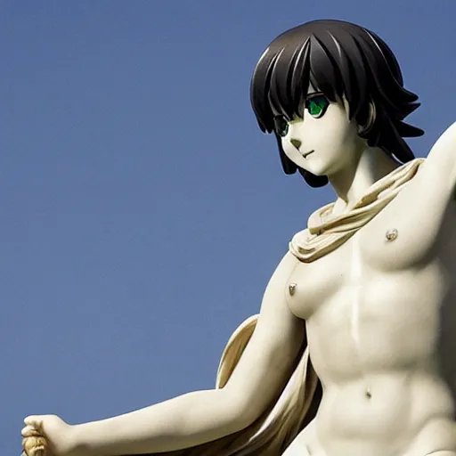 Image similar to photo of roman statue of tsubasa hanekawa