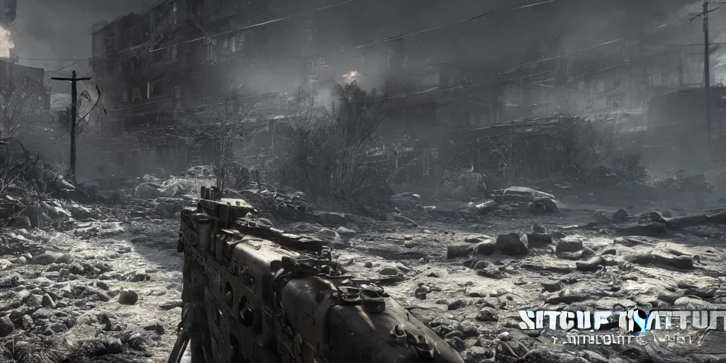 Prompt: a new call of duty modern warfare ( 2 0 1 9 ) realistic graphic firstperson game screenshot of a hp lovecraft monster boss fight in metro exodus game, realistic, ultra setting, highly detailed, fps game, game of the year, raytracing on, rtx 3 0 9 0 ti