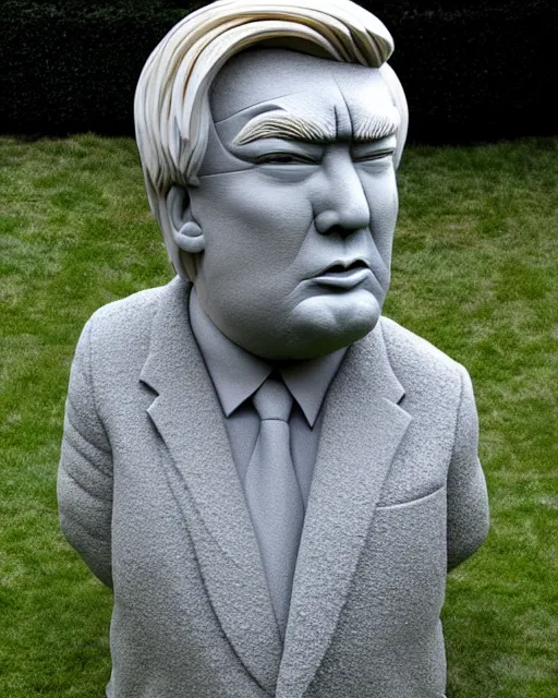 Prompt: granite sculpture of donald trump in the style of gustav vigeland