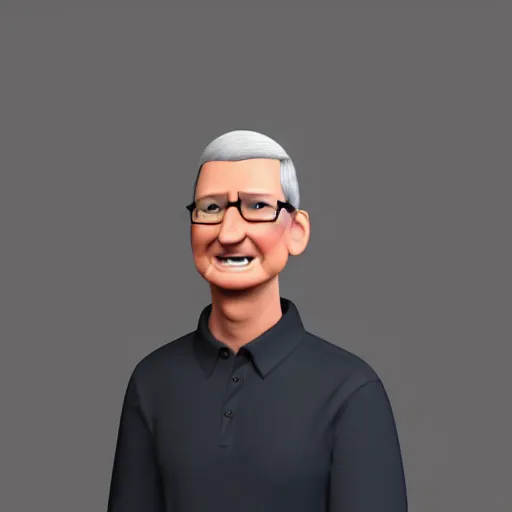 Image similar to Pixar style 3d render of Tim Cook