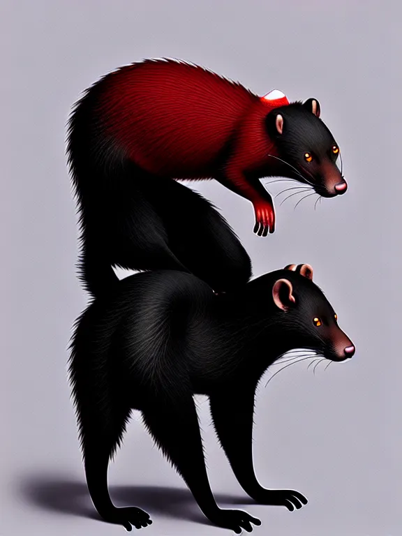 Image similar to furry - male - red - black - weasel - detective - fursona, ray tracing, photorealistic, trending on weasyl