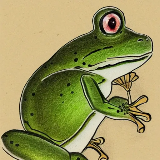 Image similar to drawing of a frog, ito jakuchu