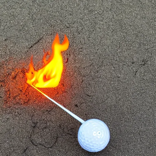 Image similar to golf ball on fire