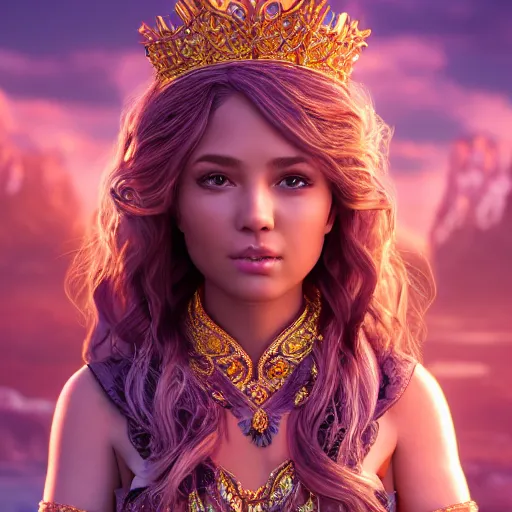 Image similar to portrait of wonderful princess of amethyst with fair skin, ornate 8 k gorgeous intricate detailed, accent lighting, dramatic light, octane render