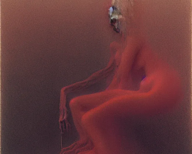 Prompt: by francis bacon, beksinski, mystical redscale photography evocative. dolly parton