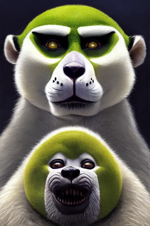 Image similar to vladimir putin as king julien from madagaskar, realistic portrait, symmetrical, highly detailed, digital painting, artstation, concept art, smooth, sharp focus, illustration, cinematic lighting, art by artgerm and greg rutkowski and alphonse mucha