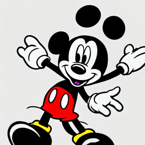 Image similar to mickey mouse drawn in the style of jojo's bizarre adventure