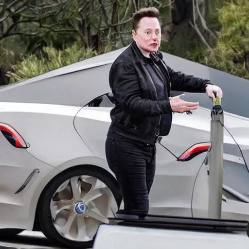 Prompt: elon musk with rhino horn angry