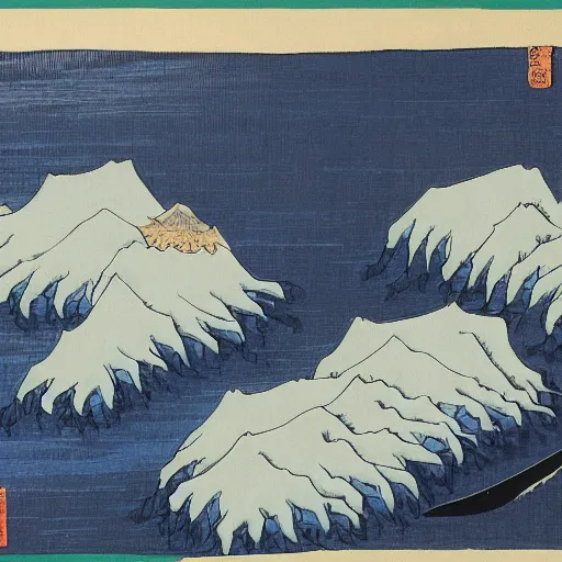 Prompt: painting of ghost of tsushima, katsushika hokusai style