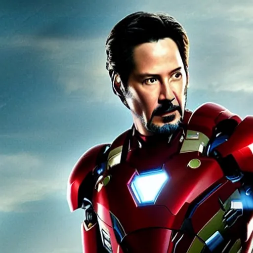 Prompt: Keanu reeves as Iron Man 4K detail