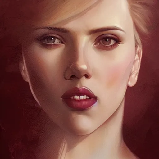 Prompt: portrait of scarlett johansson by charlie bowater