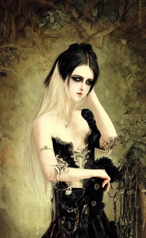 Image similar to Gothic princess. By William-Adolphe Bouguerea, highly_detailded