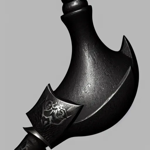 Image similar to a black sword skull crest, sharp tip, ornament, weapon, a 3 d render by dom qwek, studio lighting, front side view sheet, trending on polycount, artstation, hard surface modeling, rendered in maya, 3 ds max, blender, artstation hd, vray