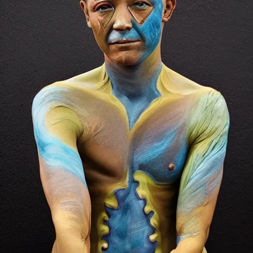 Image similar to human figure bodypaint by graham ingels