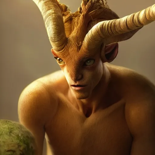 Prompt: A Faun from the movie Pan's Labyrinth, huggy wuggy from poppy playtime video game, fullbody, ultra high detailed, glowing lights, oil painting, Greg Rutkowski, Charlie Bowater, Beeple, unreal 5, DAZ, hyperrealistic, octane render, RPG portrait, dynamic lighting, fantasy art, beautiful face