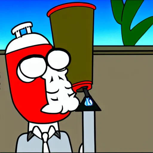 Prompt: master shake athf smoking from a bong