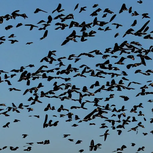 Prompt: photo of crows flying above the accident, people say that they are the incarnation of the spirit who died