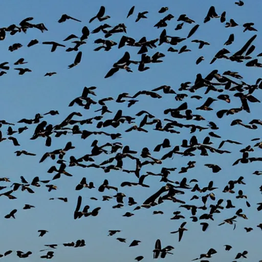 Image similar to photo of crows flying above the accident, people say that they are the incarnation of the spirit who died