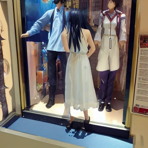 Prompt: makoto shinkai fantasy store window