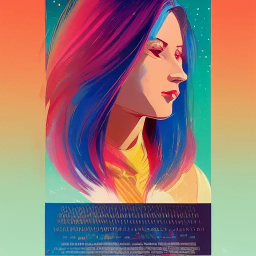 Image similar to half - shaded woman, multicolored hair, surrounded by lightning, cosmic background, with cute - fine - face, pretty face, realistic shaded perfect face, fine details by realistic shaded lighting poster by ilya kuvshinov katsuhiro otomo, magali villeneuve, artgerm, jeremy lipkin and michael garmash and rob rey