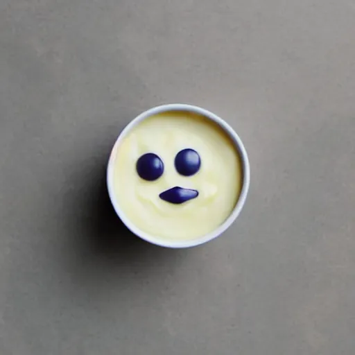 Image similar to a face in yogurt