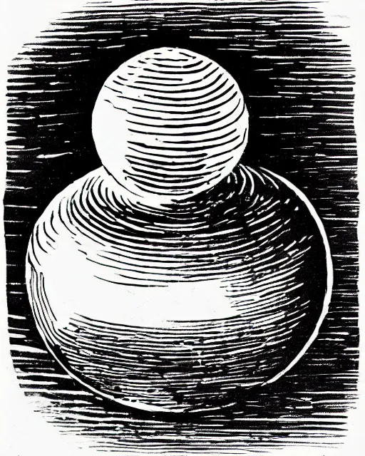 Image similar to a black and white drawing of a crystal ball surrounded by fog, a woodcut by jacques callot, pixabay, vanitas, woodcut, grotesque, logo