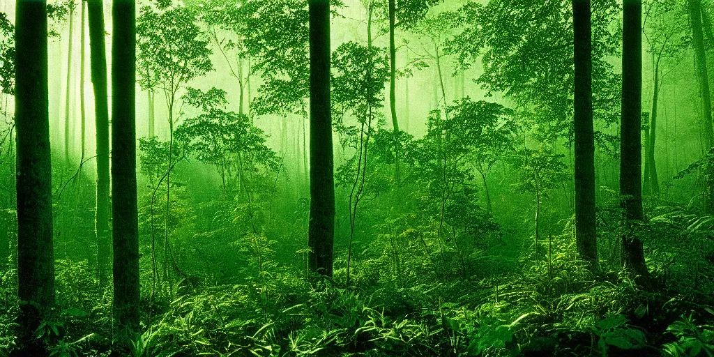 Prompt: lush broadleaf montain forest, rich vegetation, glare, bright details, contrasting, daylight, highly detailed, by dieter rams 1 9 9 0, national geographic magazine, reportage photo, natural colors