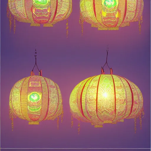 Image similar to concept art, lotus lanterns on the eve of ullambana festival, high resolution, cave temples of dunhuang - style, artstation