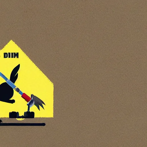 Image similar to simple illustration of a rabbit riding a jackhammer