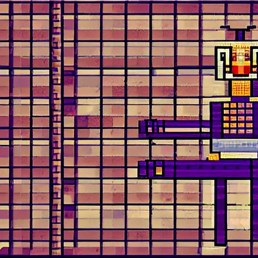 Image similar to pixelart robot.