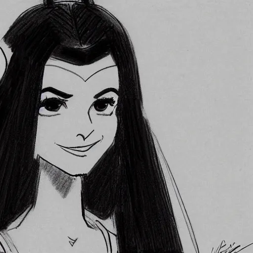 Image similar to milt kahl sketch of victoria justice as princess padme from star wars episode 3