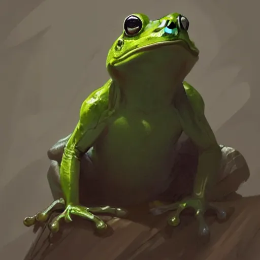 Image similar to 🐸🐺, digital Art, artstation, Greg rutkowski, Trending artstation,