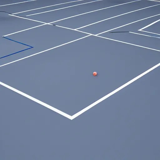 Prompt: liminal space tennis court, dreamcore, empty, blank space, place from your dreams, raw cgi render, blender, surrealism