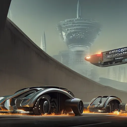 Image similar to sci-fi cars : wall near structure on : the coronation of napoleon painting : and digital billboard in the middle, unreal engine 5, keyshot, octane, artstation trending, ultra high detail, ultra realistic, cinematic, 8k, 16k, in style of zaha hadid, in plastic, dark, tilt shift,