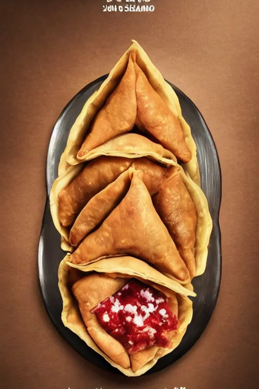 Image similar to 📷 j k simmons the samosa, made of food, head portrait, dynamic lighting, 4 k