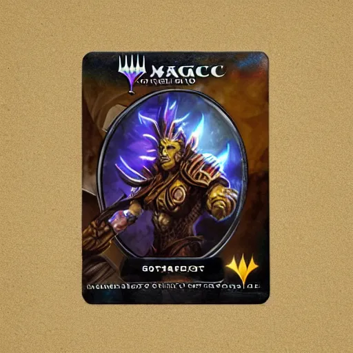 Image similar to magic the gathering card with starcraft character