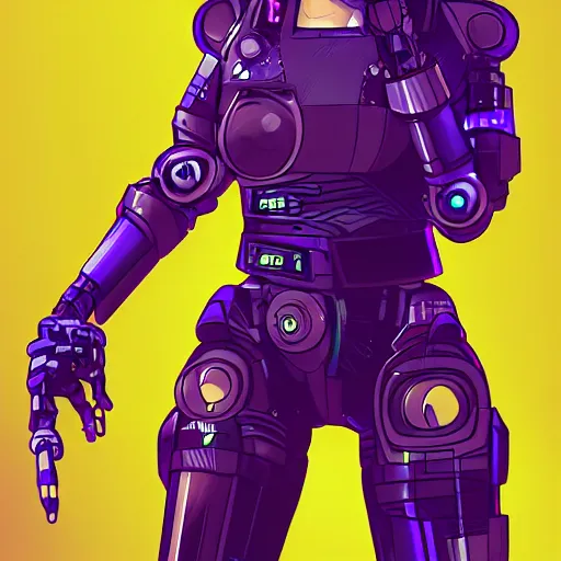 Image similar to cyberpunk robotic esther povitsky, sharp lines, digital, artstation, colored in