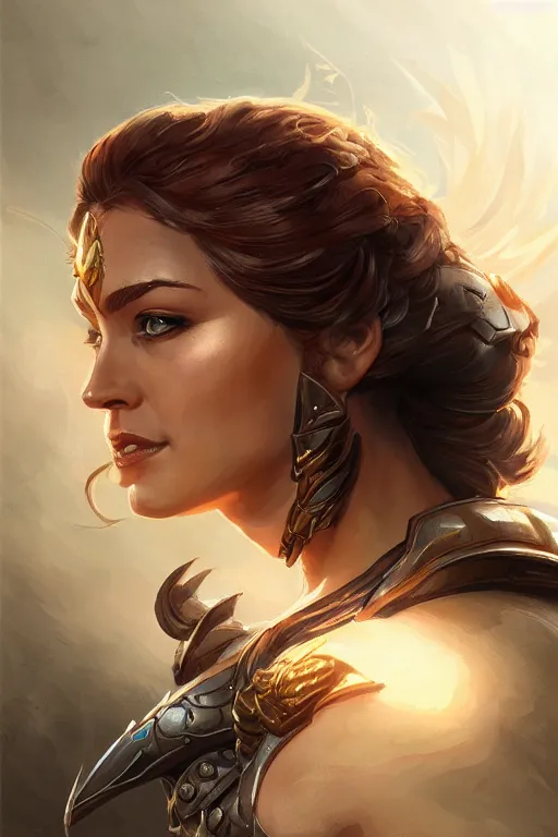 Image similar to amazon valkyrie athena, d & d, fantasy, portrait, highly detailed, headshot, digital painting, trending on artstation, concept art, sharp focus, illustration, art by artgerm and greg rutkowski and magali villeneuve