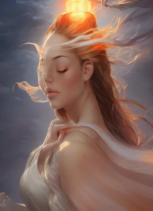 Image similar to a beautiful female mage, ethereal, dreamy, backlit, highly detailed, stern expression, realistic lighting, sharp focus, windswept, rule of thirds, by artgerm, wlop, rossdraws, frank frazetta, andrei riabovitchev, trending on artstation, hd, 4 k, fantasy