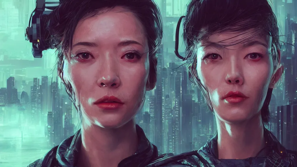 Image similar to a hyper realistic character concept art of a cyberpunk real estate agent, half body, front facing camera, 4k rendered in Octane, trending in artstation, cgsociety, 4k post-processing highly detailed by wlop, Junji Murakami, Mucha Klimt, Sharandula, Hiroshi Yoshida, Artgerm, Craig Mullins,dramatic, moody cinematic lighting