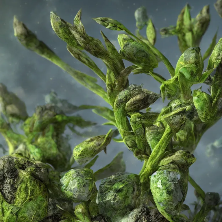 Image similar to a beautiful picture of close up plant sprouts in a fantasy world full of interesting buds fictional and gorgeous, cute animals walking nearby, 8 k resolution, highly detailed, hdr, artwork, trending on artstation, kinetic art, magic realism