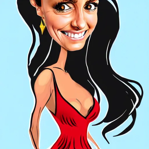 Prompt: Cartoon caricature of Nina Dobrev