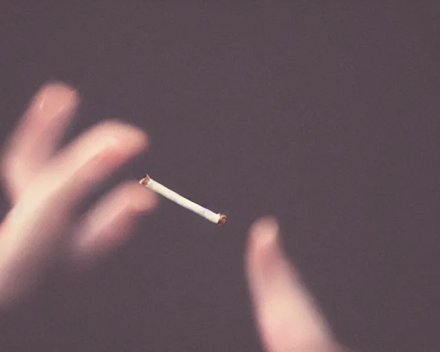 Image similar to a lomographic photo of woman hand with cigarette