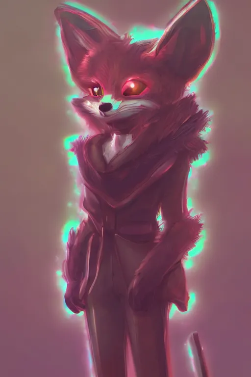 Image similar to a fox fursona, trending on artstation, by kawacy, furry art, digital art, cyberpunk, high quality, backlighting