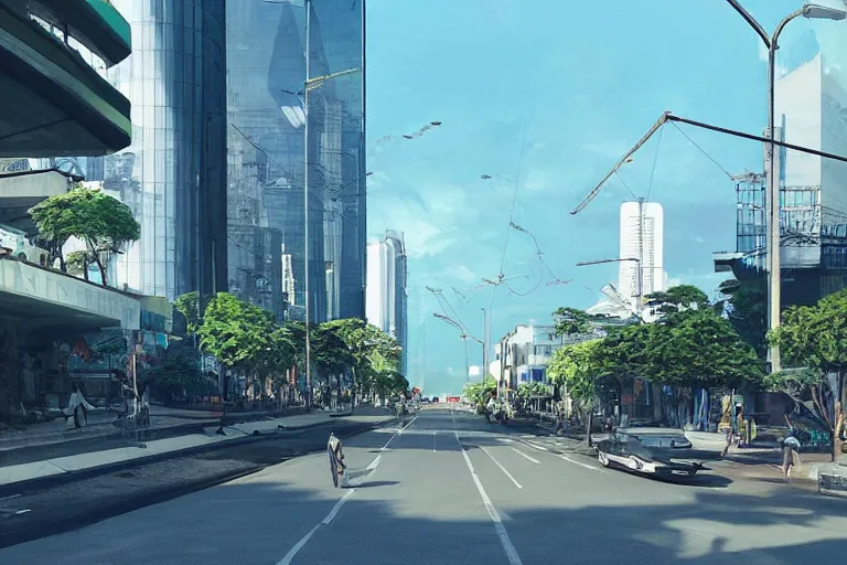 Prompt: “Streetview of a clean modern Manila, concept art, artstation”