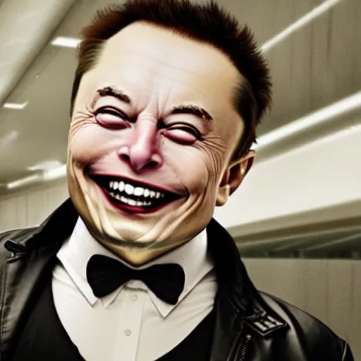 Image similar to elon musk as mr. bean as the joker from batman, still from batman vs bean, 2 0 2 0