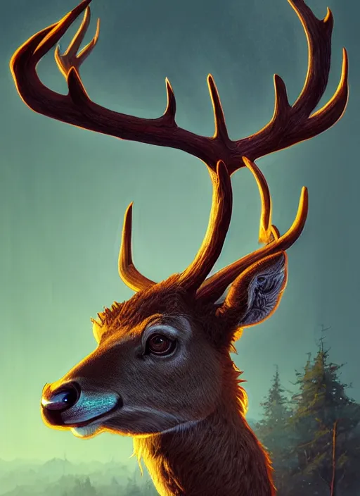 Prompt: highly detailed portrait fantastic mr deer in gta v, stephen bliss, unreal engine, fantasy art by greg rutkowski, loish, rhads, ferdinand knab, makoto shinkai and lois van baarle, ilya kuvshinov, rossdraws, tom bagshaw, global illumination, radiant light, detailed and intricate environment
