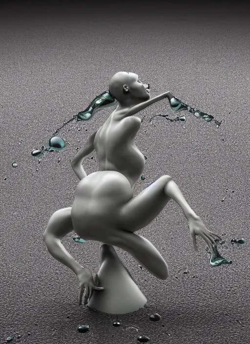 Image similar to strange surrealist detailed sculptural objects designed by Peter & Eva Moritz, modeled after splashing liquid falling in slow motion, photorealistic, 3d render, award winning render, unreal engine, octane render, studio lighting, 8k, hd