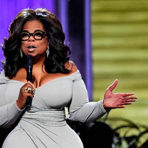 Image similar to oprah winfrey becoming antichrist ruler of the world, evil arcane ritual, eldritch horror,