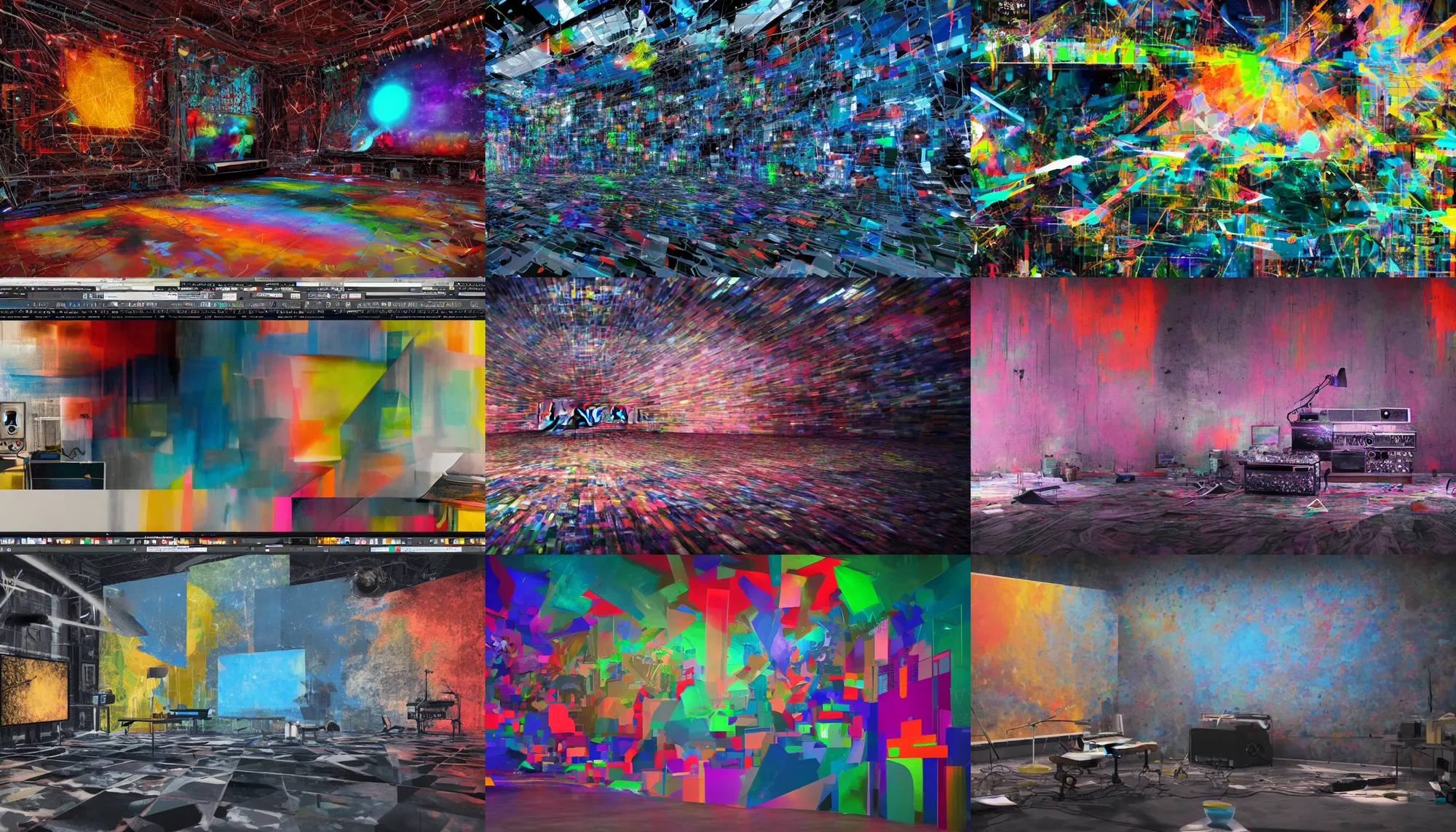 Image similar to a backdrop for a tv show about experimental music and art, ultra - realistic, 4 k, color, trending on artstation